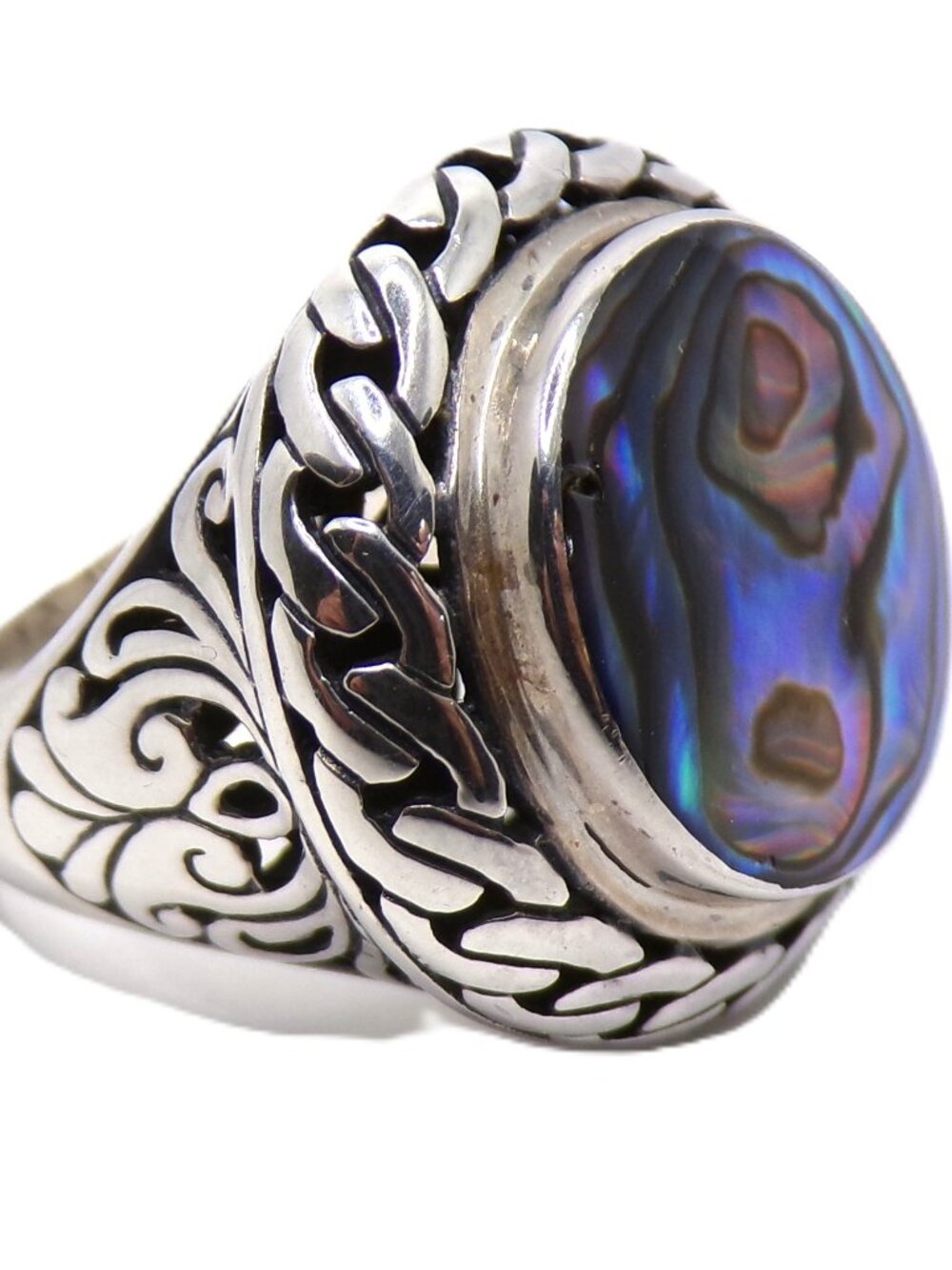 Samuel B. Sterling Silver Abalone Shell Ring – Handcrafted in Bali (Size 7)